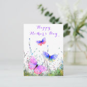 Muttertagskarte mit Schmetterlingen Postkarte (Stehend Vorderseite)