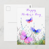 Muttertagskarte mit Schmetterlingen Postkarte (Vorne/Hinten)