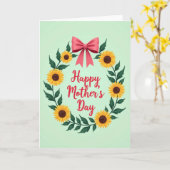 Muttertagskarte mit Smaragdblättern Karte (Gelbe Blume)