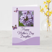 Muttertagskarte mit violettem Schmetterling Karte (Gelbe Blume)