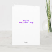 Muttertagskarte mit violetten Blume Karte (Rückseite)