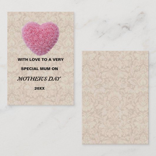 Muttertagskarte Mitteilungskarte (Vorne/Hinten)