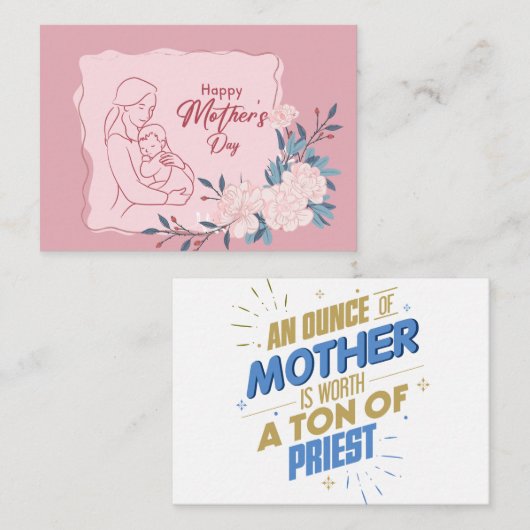 Muttertagskarte Mitteilungskarte (Vorne/Hinten)