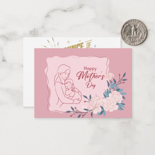 Muttertagskarte Mitteilungskarte (Vorderseite/Rückseite Beispiel)