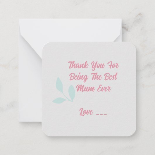 Muttertagskarte Mitteilungskarte (Rückseite)