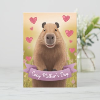 Muttertagskarte Mum Niedlich Capybara Geschenk Einladung