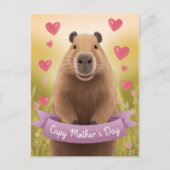 Muttertagskarte Mum Niedlich Capybara Geschenk Postkarte (Vorderseite)