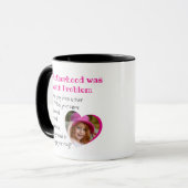 Muttertagskarte Mutterschaft Zitat mit Foto Tasse (Vorderseite Links)