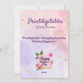 Muttertagskarte, Mutterschatz Feiertagskarte (Rückseite)