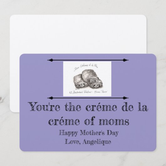 Muttertagskarte, Paris Thema Einladung (Vorne/Hinten)