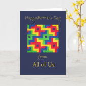 Muttertagskarte - Patchwork-Quilt Karte (Gelbe Blume)