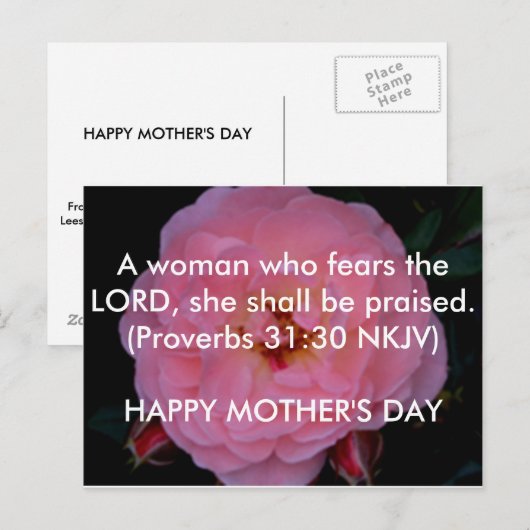 Muttertagskarte Postkarte (Vorne/Hinten)