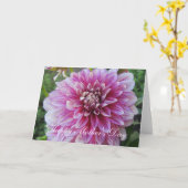 Muttertagskarte - rosa Dahlia Karte (Gelbe Blume)