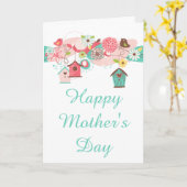 Muttertagskarte Rosa und Grün Karte (Gelbe Blume)