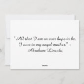 Muttertagskarte Rose Feiertagskarte (Rückseite)