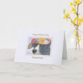 Muttertagskarte - Schafhund in einem Hut Karte (Gelbe Blume)