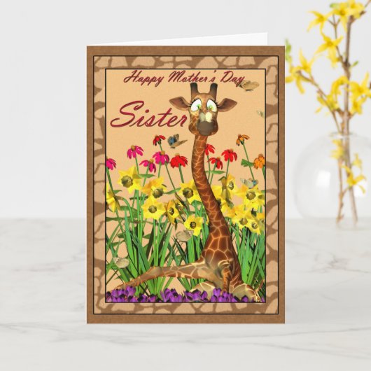 Muttertagskarte, Schwester Karte (Gelbe Blume)