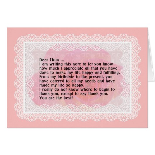 Muttertagskarte und -karte für die Mama (Vorderseite (Horizontal))