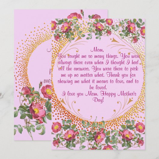 Muttertagskarte Vintage Blume Feiertagskarte (Vorne/Hinten)