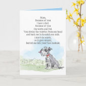 Muttertagskarte vom Hund Karte (Gelbe Blume)