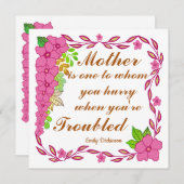 Muttertagskarte von Emily Dickinson (Vorne/Hinten)