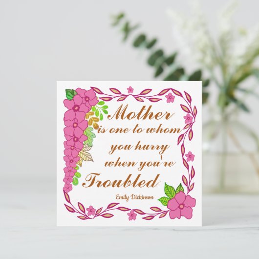 Muttertagskarte von Emily Dickinson (Stehend Vorderseite)
