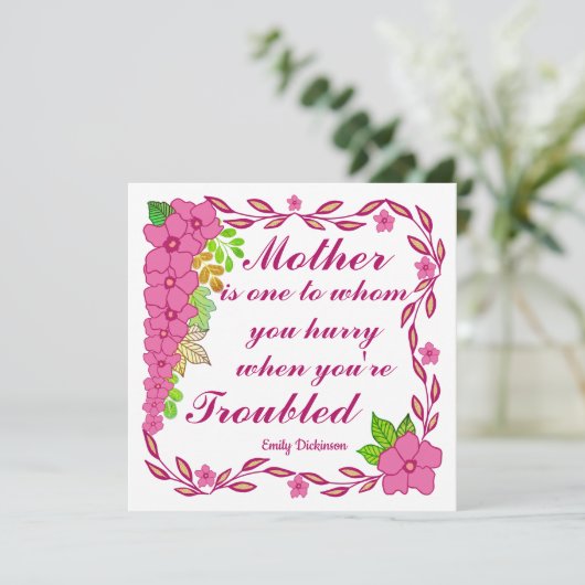Muttertagskarte von Emily Dickinson (Stehend Vorderseite)