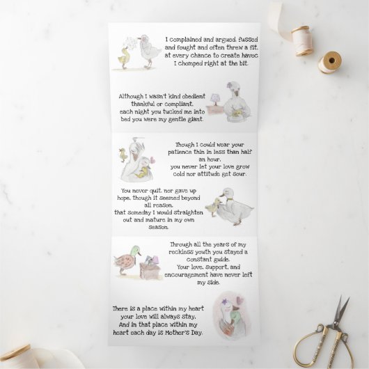 Muttertagskarte (von Sohn) Dreifach Gefaltete Karte (Innenseite)