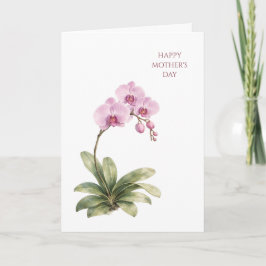 Muttertagskarte Wasserfarbe Orchidee Blumig Elegan Karte