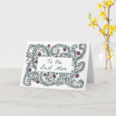 Muttertagskarte Wein mit violetten Blumen Karte (Gelbe Blume)