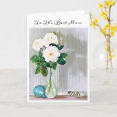 Muttertagskarte Weiße Rosen Karte (Gelbe Blume)