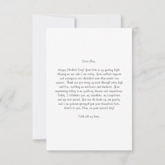 Muttertagskarten Dankeskarte (Rückseite)