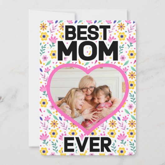 Muttertagskarten Mama Foto Herz Feiertagskarte (Vorderseite)