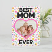 Muttertagskarten Mama Foto Herz Feiertagskarte (Stehend Vorderseite)