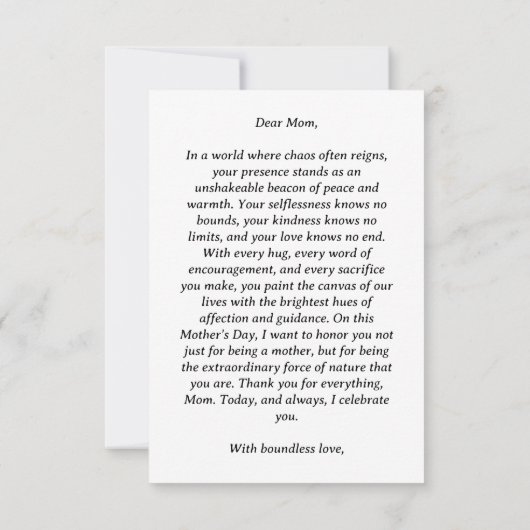 Muttertagskarten "Mama leicht" Dankeskarte (Rückseite)