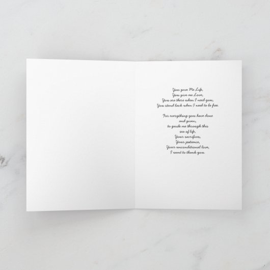 Muttertagskartengehilfin und Kind Karte (Innenseite)