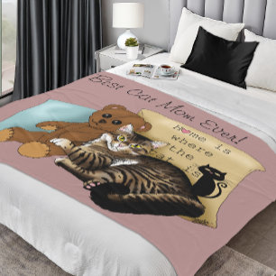 Muttertagskatze Fleecedecke