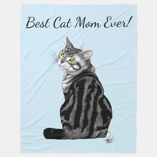 Muttertagskatze Fleecedecke (Vorderseite)