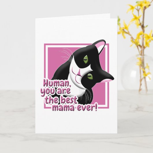 Muttertagskatze Karte (Gelbe Blume)