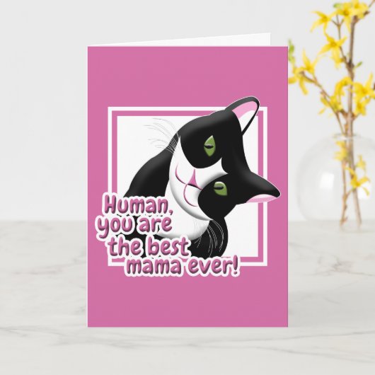 Muttertagskatze Karte (Gelbe Blume)