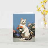 Muttertagskatze Karte (Gelbe Blume)