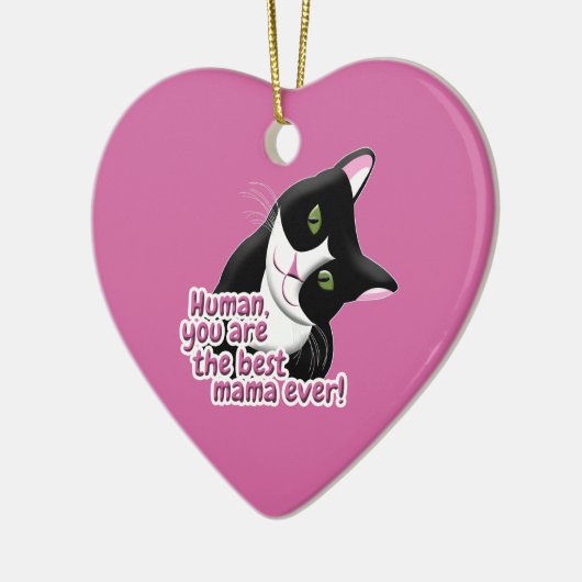 Muttertagskatze Keramik Ornament (Links)