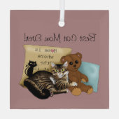 Muttertagskatze Ornament Aus Glas (Rückseite)