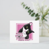 Muttertagskatze Postkarte (Stehend Vorderseite)