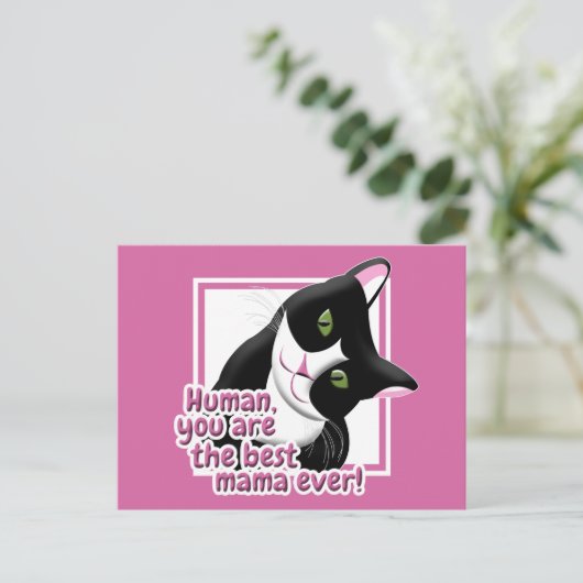 Muttertagskatze Postkarte (Stehend Vorderseite)