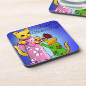 Muttertagskatzen Getränkeuntersetzer (Linke Seite)