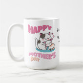 Muttertagskatzen im kawaii-Stil Kaffeetasse (Links)