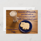 Muttertagskekse und Milchpostkarte Postkarte (Vorne/Hinten)