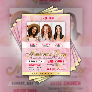 Muttertagskirchen-Service Rosa Blumen & Gold Flyer