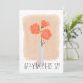 Muttertagskoral Florals Brush Stroke Karte (Stehend Vorderseite)